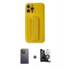 MARSİLYAN™- iPhone 12 Pro Max Kılıf Yörünge Yansıma - Şeffaf Temperli Cam Ekran Koruyucu + Neon Fosforlu Kamera Lens - YL