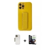 MARSİLYAN™- iPhone 12 Pro Max Kılıf Yörünge Yansıma - Şeffaf Temperli Cam Ekran Koruyucu + Shine Kamera Lens - GD