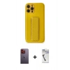 MARSİLYAN™- iPhone 12 Pro Max Kılıf Yörünge Yansıma - Şeffaf Uv Polymer Nano Ekran Koruyucu + Neon Fosforlu Kamera Lens - TU