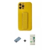 MARSİLYAN™- iPhone 12 Pro Max Kılıf Yörünge Yansıma - Siyah 20D Premium Cam Ekran Koruyucu + Shine Kamera Lens Koruma Cam - GI