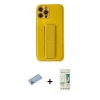 MARSİLYAN™- iPhone 12 Pro Max Kılıf Yörünge Yansıma - Siyah 20D Premium Cam Ekran Koruyucu + Shine Kamera Lens Koruma Cam - MI