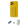 MARSİLYAN™- iPhone 12 Pro Max Kılıf Yörünge Yansıma - Siyah 20D Premium Cam Ekran Koruyucu + Shine Kamera Lens Koruma Cam - GD