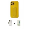 MARSİLYAN™- iPhone 12 Pro Max Kılıf Yörünge Yansıma - Siyah 20D Premium Cam Ekran Koruyucu + Shine Kamera Lens - GD