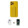 MARSİLYAN™- iPhone 12 Pro Max Kılıf Yörünge Yansıma - Siyah 360 Mat Full Body Arka Koruyucu + Shine Kamera Lens - LT