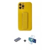 MARSİLYAN™- iPhone 12 Pro Max Kılıf Yörünge Yansıma - Siyah 3D Antistatik Seramik Nano Ekran Koruyucu + Renkli Kamera Lens Koruma Cam - SI