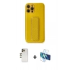 MARSİLYAN™- iPhone 12 Pro Max Kılıf Yörünge Yansıma - Siyah 3D Antistatik Seramik Nano Ekran Koruyucu + Shine Kamera Lens - GD