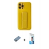 MARSİLYAN™- iPhone 12 Pro Max Kılıf Yörünge Yansıma - Siyah 5D Eko Cam Ekran Koruyucu + Shine Kamera Lens Koruma Cam - GI