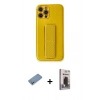 MARSİLYAN™- iPhone 12 Pro Max Kılıf Yörünge Yansıma - Siyah Bilvis Hayalet Cam Ekran Koruyucu + Shine Kamera Lens Koruma Cam - GS