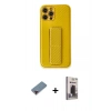 MARSİLYAN™- iPhone 12 Pro Max Kılıf Yörünge Yansıma - Siyah Bilvis Hayalet Cam Ekran Koruyucu + Metal Kamera Lens Koruma Cam - KI
