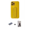 MARSİLYAN™- iPhone 12 Pro Max Kılıf Yörünge Yansıma - Siyah Bilvis Hayalet Cam Ekran Koruyucu + Renkli Kamera Lens Koruma Cam - MI