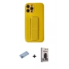 MARSİLYAN™- iPhone 12 Pro Max Kılıf Yörünge Yansıma - Siyah Bilvis Hayalet Cam Ekran Koruyucu + Shine Kamera Lens Koruma Cam - MI