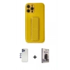 MARSİLYAN™- iPhone 12 Pro Max Kılıf Yörünge Yansıma - Siyah Bilvis Hayalet Cam Ekran Koruyucu + Shine Kamera Lens - LT