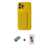 MARSİLYAN™- iPhone 12 Pro Max Kılıf Yörünge Yansıma - Siyah Joko 5D Cam + Siyah Shine Kamera Lens Koruma Cam