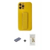 MARSİLYAN™- iPhone 12 Pro Max Kılıf Yörünge Yansıma - Siyah Mat Seramik Nano Ekran Koruyucu + Renkli Kamera Lens Koruma Cam - MI
