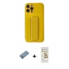 MARSİLYAN™- iPhone 12 Pro Max Kılıf Yörünge Yansıma - Siyah Mat Seramik Nano Ekran Koruyucu + Shine Kamera Lens Koruma Cam - GI