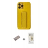 MARSİLYAN™- iPhone 12 Pro Max Kılıf Yörünge Yansıma - Siyah Mat Seramik Nano Ekran Koruyucu + Shine Kamera Lens Koruma Cam - SABE