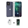 MARSİLYAN™- iPhone 12 Pro Max Kılıf Zirve Doku - Şeffaf 360 Full Body Arka Koruyucu + Shine Kamera Lens - LT