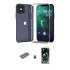 MARSİLYAN™- iPhone 12 Pro Max Kılıf Zirve Doku - Şeffaf 360 Full Body Arka Koruyucu + Renkli Kamera Lens Koruma Cam - SI