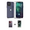 MARSİLYAN™- iPhone 12 Pro Max Kılıf Zirve Doku - Şeffaf 360 Full Body Arka Koruyucu + Neon Fosforlu Kamera Lens - TU