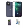 MARSİLYAN™- iPhone 12 Pro Max Kılıf Zirve Doku - Şeffaf Royal Nano Ekran Koruyucu + Yeşil Neon Fosforlu Kamera Lens