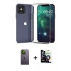 MARSİLYAN™- iPhone 12 Pro Max Kılıf Zirve Doku - Şeffaf Temperli Cam Ekran Koruyucu + Neon Fosforlu Kamera Lens - YL