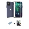 MARSİLYAN™- iPhone 12 Pro Max Kılıf Zirve Doku - Şeffaf Temperli Cam Ekran Koruyucu + Shine Kamera Lens Koruma Cam - MI