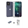 MARSİLYAN™- iPhone 12 Pro Max Kılıf Zirve Doku - Şeffaf Uv Polymer Nano Ekran Koruyucu + Renkli Kamera Lens Koruma Cam - YL