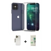 MARSİLYAN™- iPhone 12 Pro Max Kılıf Zirve Doku - Siyah 20D Premium Cam Ekran Koruyucu + Shine Kamera Lens - GD