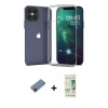 MARSİLYAN™- iPhone 12 Pro Max Kılıf Zirve Doku - Siyah 20D Premium Cam Ekran Koruyucu + Shine Kamera Lens Koruma Cam - SH