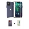 MARSİLYAN™- iPhone 12 Pro Max Kılıf Zirve Doku - Siyah 20D Premium Cam Ekran Koruyucu + Neon Fosforlu Kamera Lens - TU