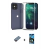 MARSİLYAN™- iPhone 12 Pro Max Kılıf Zirve Doku - Siyah 34D Izgaralı Cam + Metal Kamera Lens Koruma Cam - KI