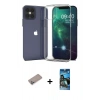 MARSİLYAN™- iPhone 12 Pro Max Kılıf Zirve Doku - Siyah 34D Izgaralı Cam + Shine Kamera Lens Koruma Cam - SABE