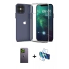 MARSİLYAN™- iPhone 12 Pro Max Kılıf Zirve Doku - Siyah 3D Antistatik Seramik Nano Ekran Koruyucu + Neon Fosforlu Kamera Lens - YL