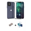 MARSİLYAN™- iPhone 12 Pro Max Kılıf Zirve Doku - Siyah 3D Antistatik Seramik Nano Ekran Koruyucu + Shine Kamera Lens Koruma Cam - SABE