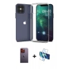 MARSİLYAN™- iPhone 12 Pro Max Kılıf Zirve Doku - Siyah 3D Antistatik Seramik Nano Ekran Koruyucu + Neon Fosforlu Kamera Lens - TU