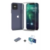 MARSİLYAN™- iPhone 12 Pro Max Kılıf Zirve Doku - Siyah 3D Antistatik Seramik Nano Ekran Koruyucu + Renkli Kamera Lens Koruma Cam - YL