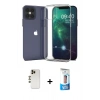 MARSİLYAN™- iPhone 12 Pro Max Kılıf Zirve Doku - Siyah 5D Eko Cam Ekran Koruyucu + Shine Kamera Lens - GD