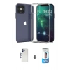 MARSİLYAN™- iPhone 12 Pro Max Kılıf Zirve Doku - Siyah 5D Eko Cam Ekran Koruyucu + Shine Kamera Lens - LT