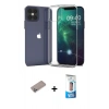 MARSİLYAN™- iPhone 12 Pro Max Kılıf Zirve Doku - Siyah 5D Eko Cam Ekran Koruyucu + Shine Kamera Lens Koruma Cam - SABE