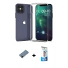 MARSİLYAN™- iPhone 12 Pro Max Kılıf Zirve Doku - Siyah 5D Eko Cam Ekran Koruyucu + Shine Kamera Lens Koruma Cam - SH