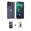 MARSİLYAN™- iPhone 12 Pro Max Kılıf Zirve Doku - Siyah 6D Mat Seramik Hayalet Nano Ekran Koruyucu + Neon Fosforlu Kamera Lens - BZ