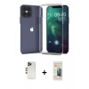 MARSİLYAN™- iPhone 12 Pro Max Kılıf Zirve Doku - Siyah 6D Mat Seramik Hayalet Nano Ekran Koruyucu + Shine Kamera Lens - GD