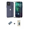 MARSİLYAN™- iPhone 12 Pro Max Kılıf Zirve Doku - Siyah 6D Mat Seramik Hayalet Nano Ekran Koruyucu + Shine Kamera Lens Koruma Cam - SH