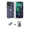 MARSİLYAN™- iPhone 12 Pro Max Kılıf Zirve Doku - Siyah Bilvis Hayalet Cam Ekran Koruyucu + Shine Kamera Lens Koruma Cam - GI
