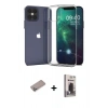 MARSİLYAN™- iPhone 12 Pro Max Kılıf Zirve Doku - Siyah Bilvis Hayalet Cam Ekran Koruyucu + Shine Kamera Lens Koruma Cam - SABE