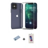 MARSİLYAN™- iPhone 12 Pro Max Kılıf Zirve Doku - Siyah Joko 5D Cam + Shine Kamera Lens Koruma Cam - MI