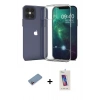 MARSİLYAN™- iPhone 12 Pro Max Kılıf Zirve Doku - Siyah Joko 5D Cam + Shine Kamera Lens Koruma Cam - PE