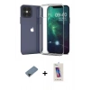 MARSİLYAN™- iPhone 12 Pro Max Kılıf Zirve Doku - Siyah Joko 5D Cam + Shine Kamera Lens Koruma Cam - SH