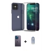 MARSİLYAN™- iPhone 12 Pro Max Kılıf Zirve Doku - Siyah Joko Magic 5D Cam + Neon Fosforlu Kamera Lens - MI