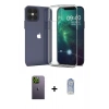 MARSİLYAN™- iPhone 12 Pro Max Kılıf Zirve Doku - Siyah Joko Magic 5D Cam + Neon Fosforlu Kamera Lens - YL